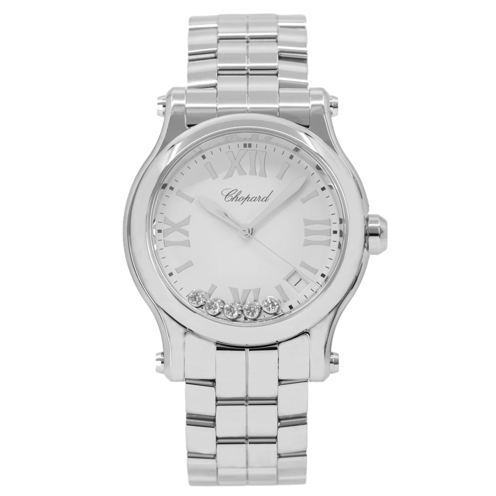 Chopard Ladies 278582-3002 Happy Sport White Dial Watch