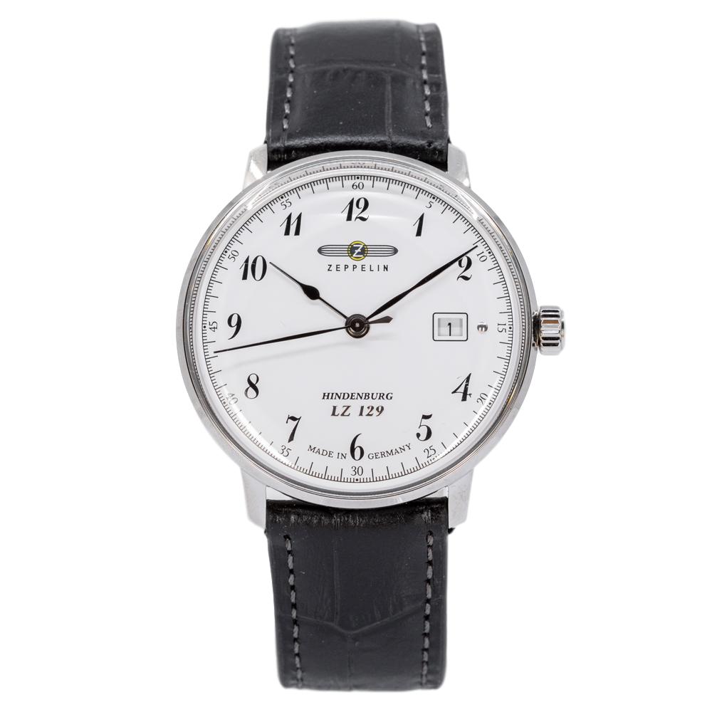 Zeppelin Herrenuhr 7046-1 Hindenburg weißes Zifferblatt