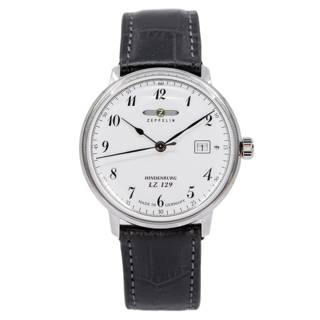 Zeppelin Herrenuhr 7046-1 Hindenburg weißes Zifferblatt
