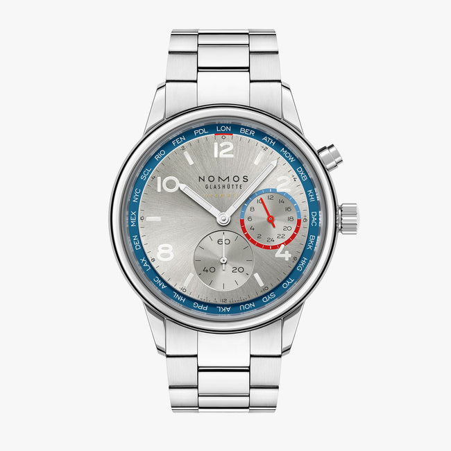 Nomos Men's 791 Club Sport Neomatik Worldtimer silver