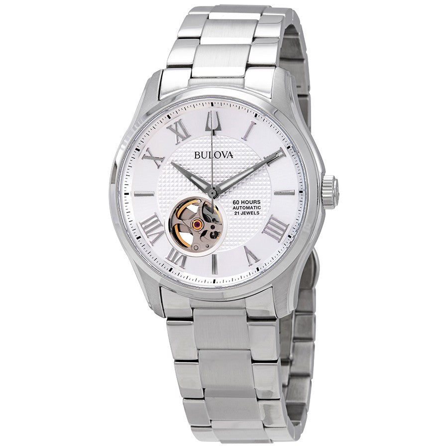 Bulova Herrenuhr 96A207 Wilton Silbernes Zifferblatt
