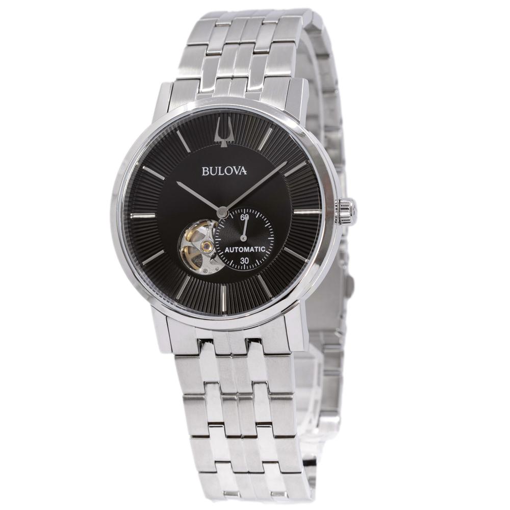 Bulova Herren 96A239 American Clipper schwarzes Zifferblatt Uhr