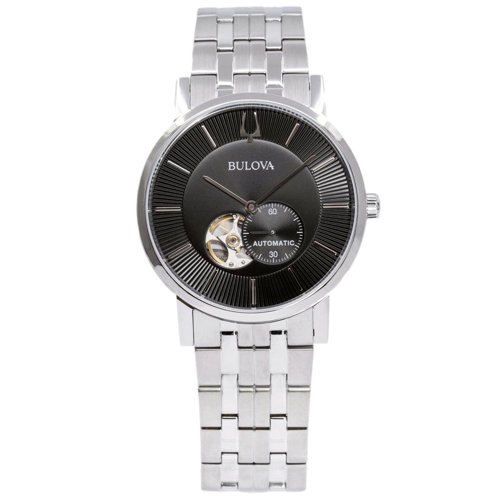 Bulova Herren 96A239 American Clipper schwarzes Zifferblatt Uhr