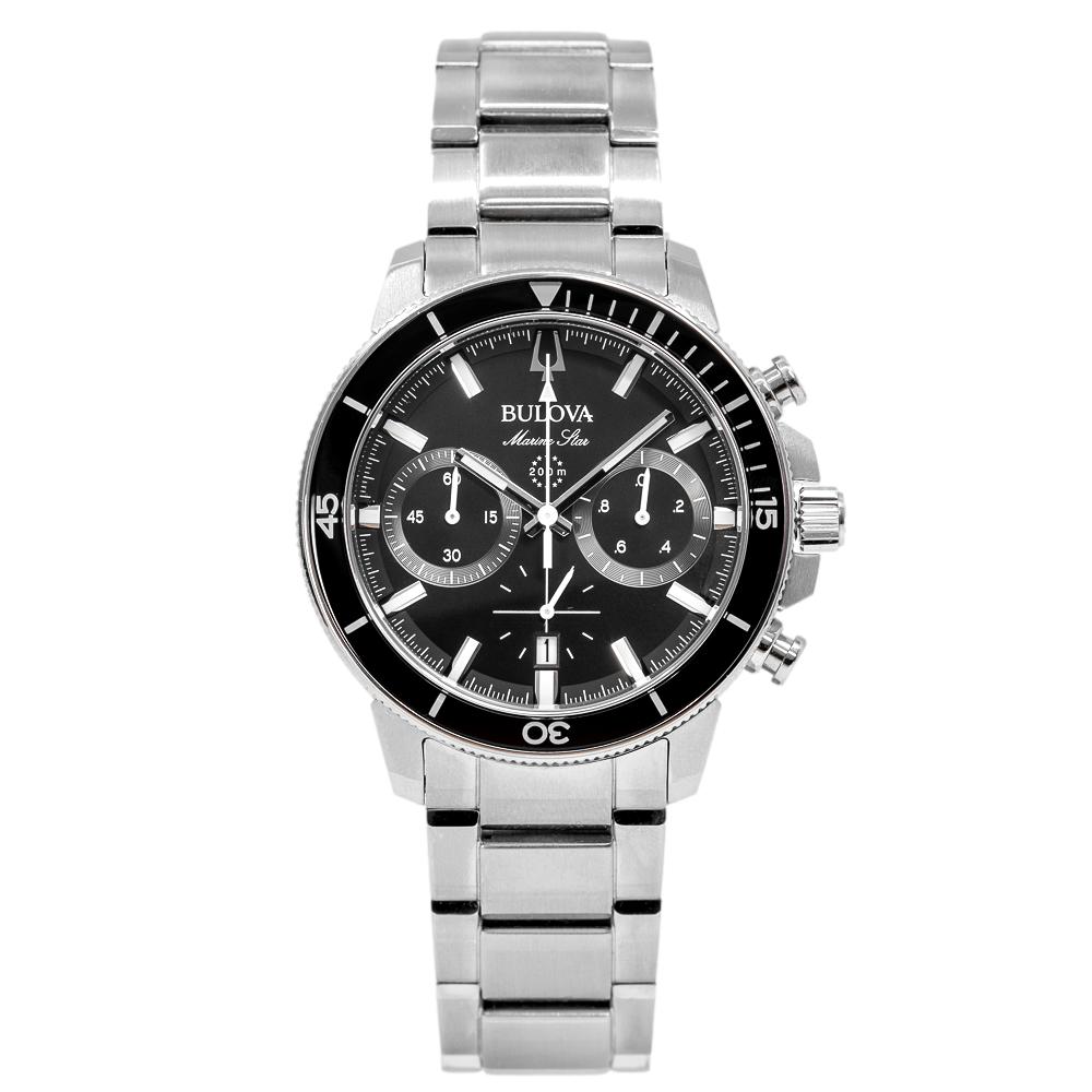 Bulova Herren 96B272 Marine Star Chrono schwarzes Zifferblatt Uhr