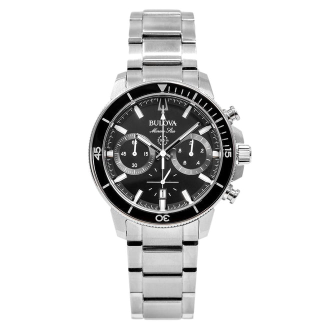 Bulova Men's 96B272 Marine Star Chrono Black Dial Watch