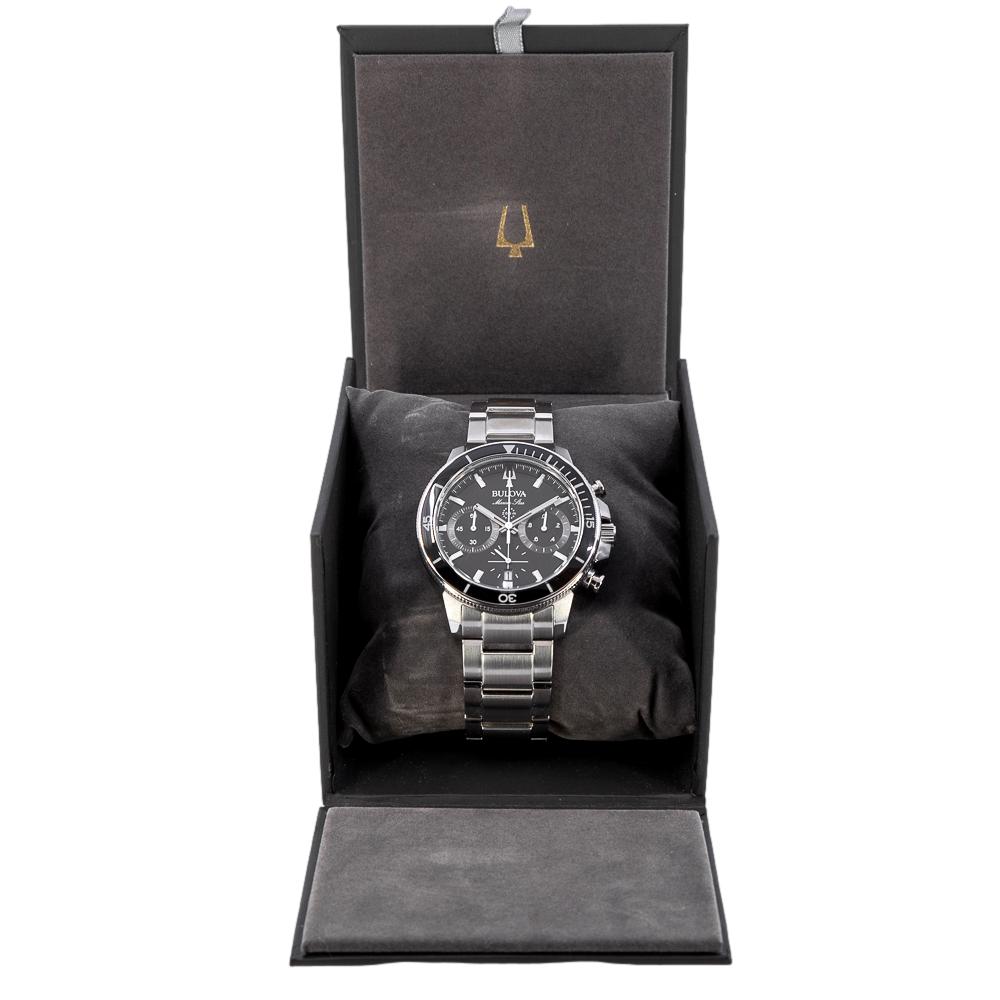 Bulova Herren 96B272 Marine Star Chrono schwarzes Zifferblatt Uhr