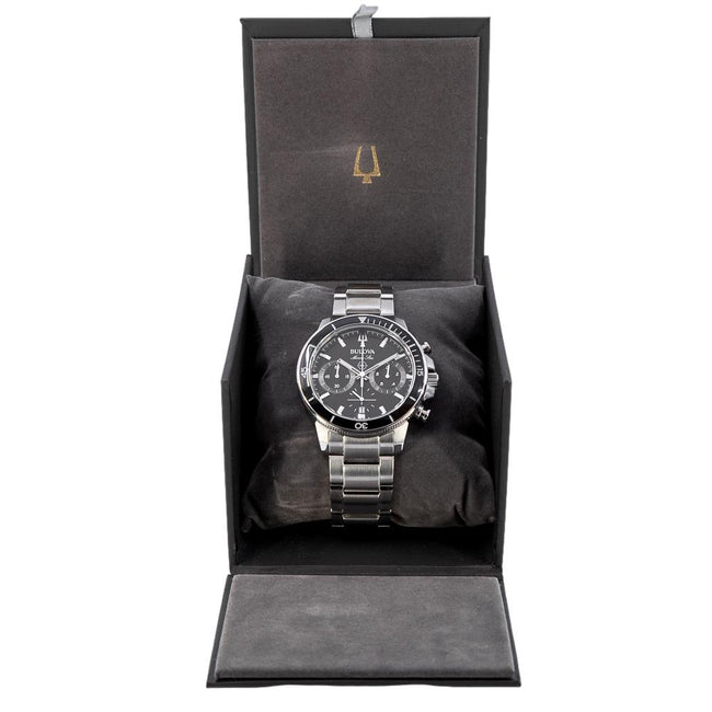 Bulova Men's 96B272 Marine Star Chrono Black Dial Watch