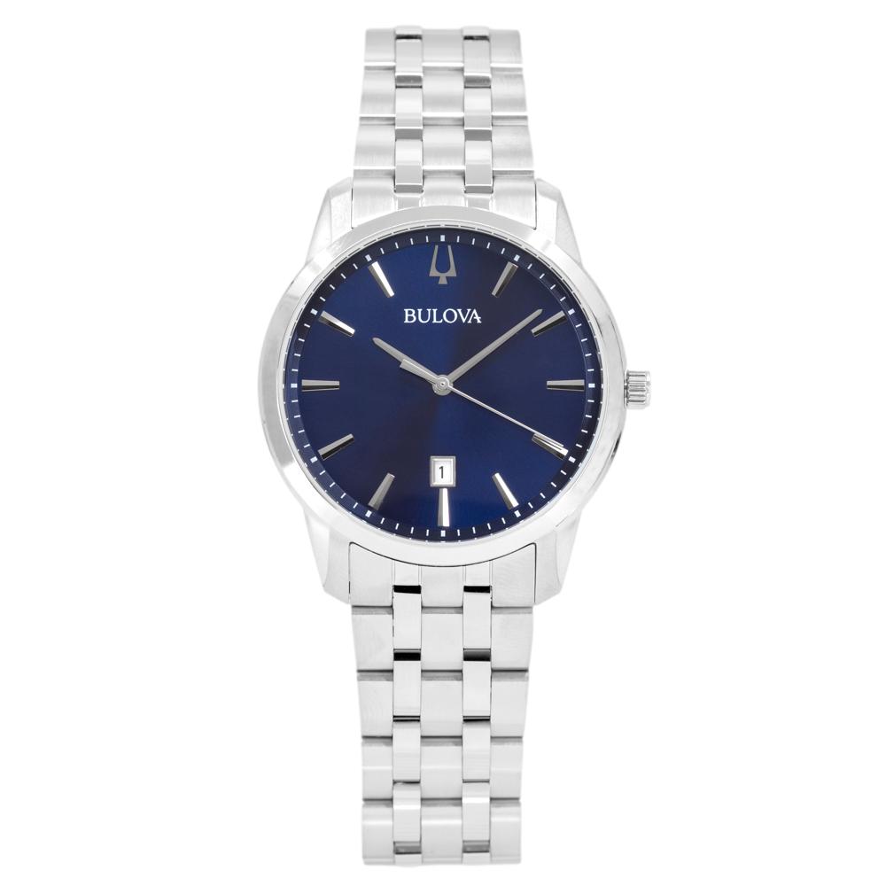 Bulova Herrenuhr 96B338 Sutton Silber-Ton blaues Zifferblatt