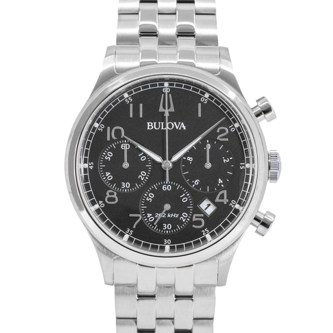 Bulova Herren 96B357 Precisionist Chrono schwarzes Zifferblatt Uhr