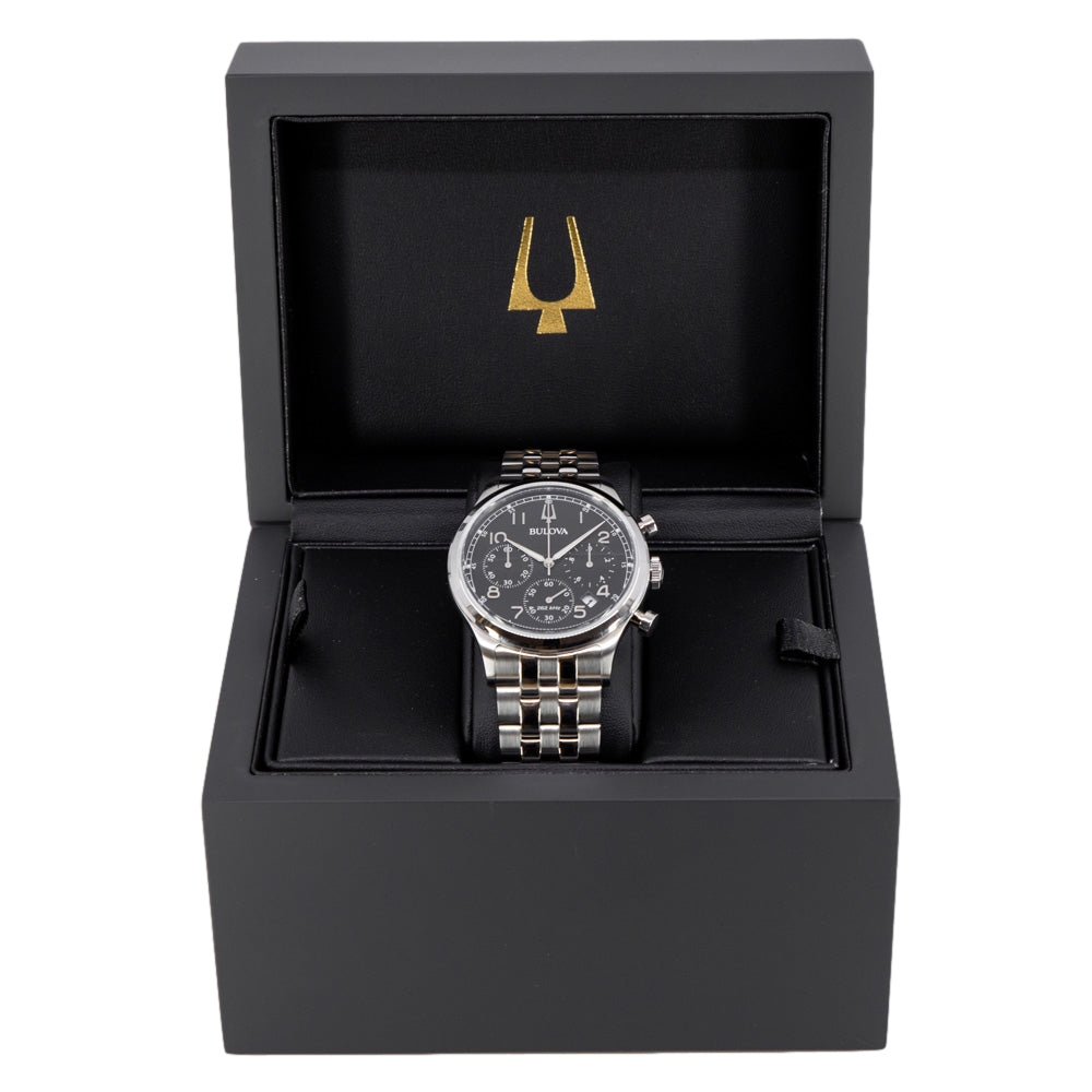 Bulova Herren 96B357 Precisionist Chrono schwarzes Zifferblatt Uhr