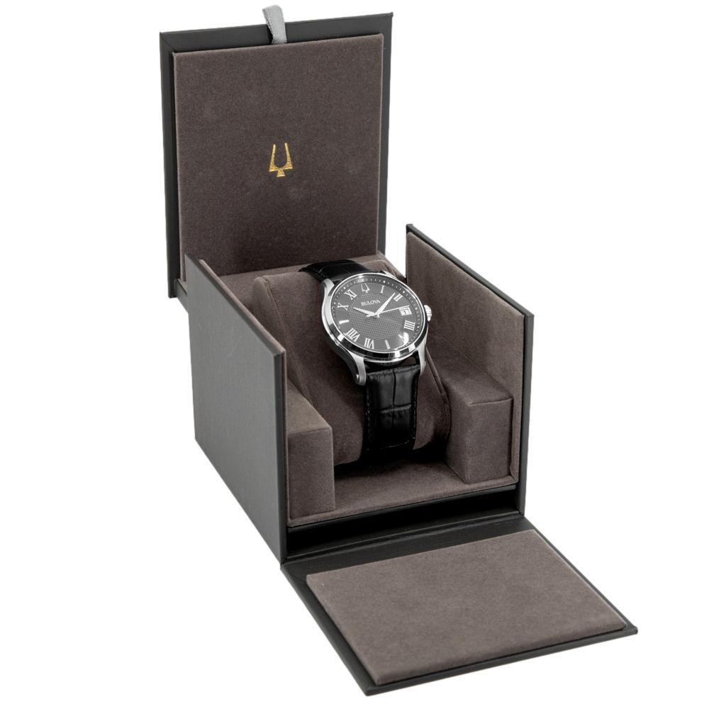 Bulova Men's 96B390 Wilton Black Dial Quartz Watch
