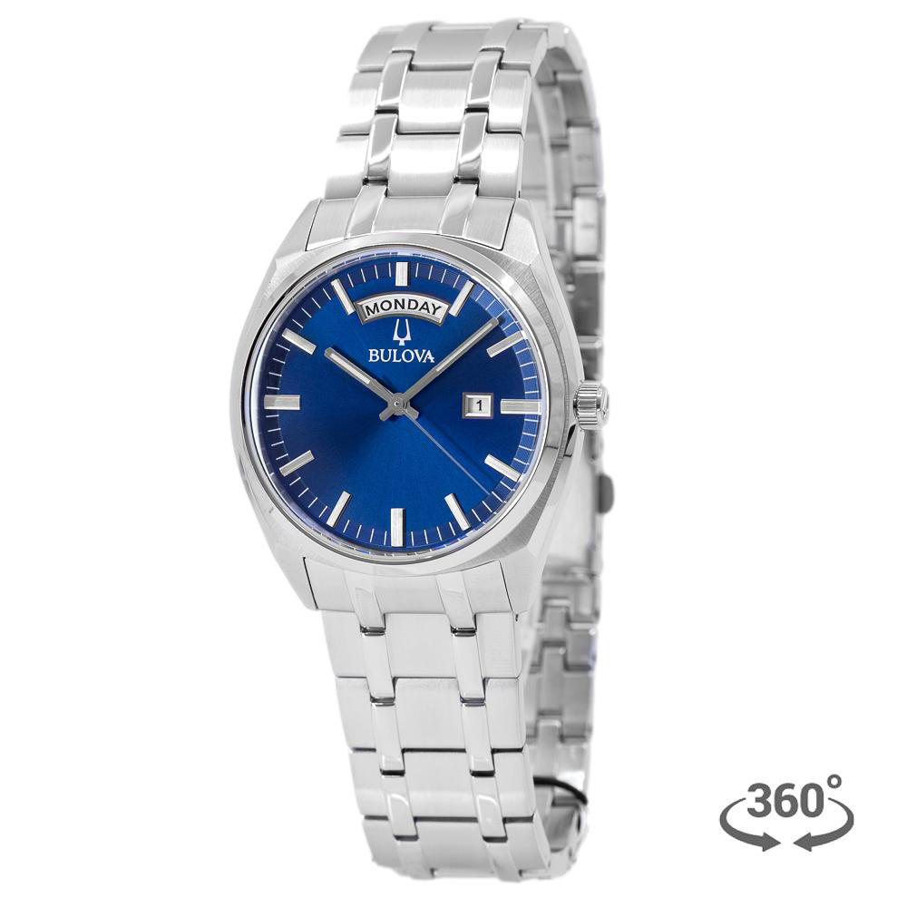 Bulova Herrenuhr 96C125 Klassisches blaues Zifferblatt Quarz