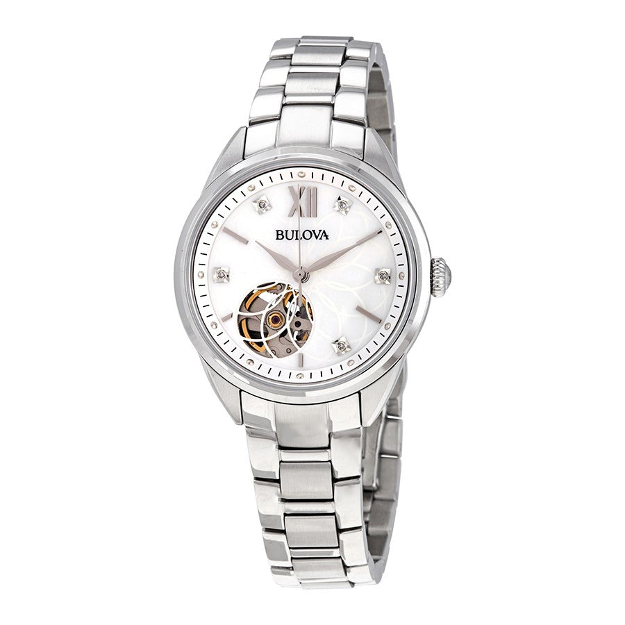 Bulova Ladies 96P181 Diamond MOP Dial Auto Watch