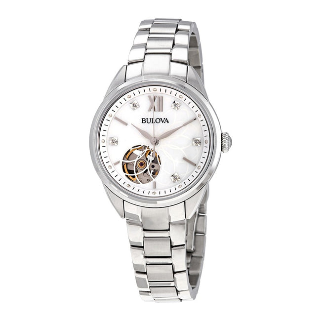 Bulova Ladies 96P181 Diamond MOP Dial Auto Watch