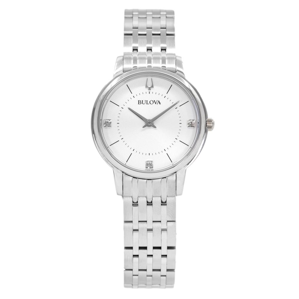 Bulova Ladies 96P183 Classic Silver Dial Diamonds Watch