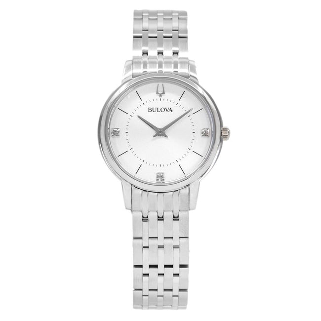 Bulova Ladies 96P183 Classic Silver Dial Diamonds Watch