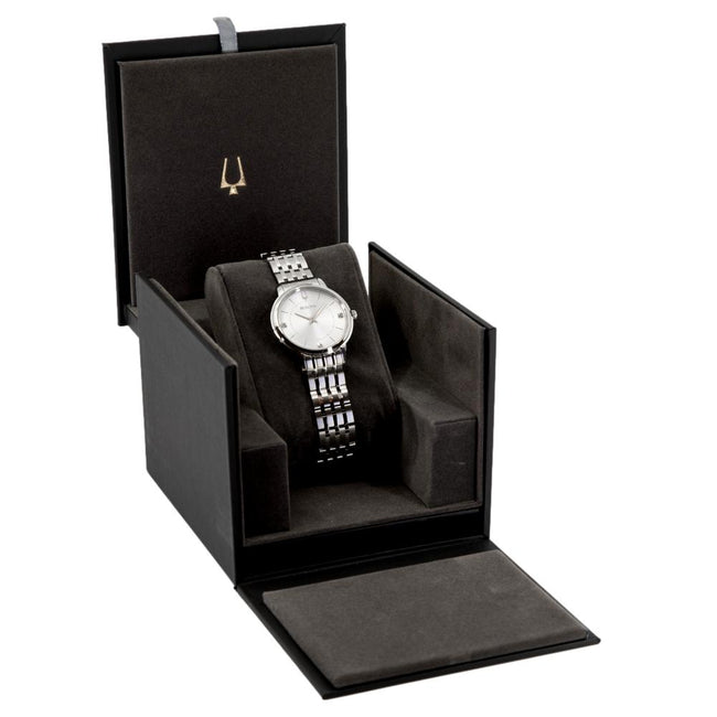 Bulova Ladies 96P183 Classic Silver Dial Diamonds Watch