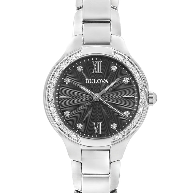 Bulova Damen 96R207 Schwarz Diamanten Zifferblatt Uhr
