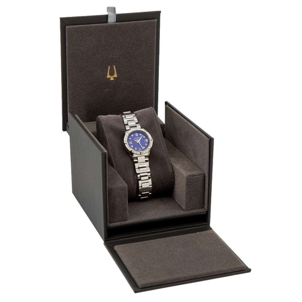 Bulova Ladies 96R251 Classic Blue Dial Diamonds Quartz
