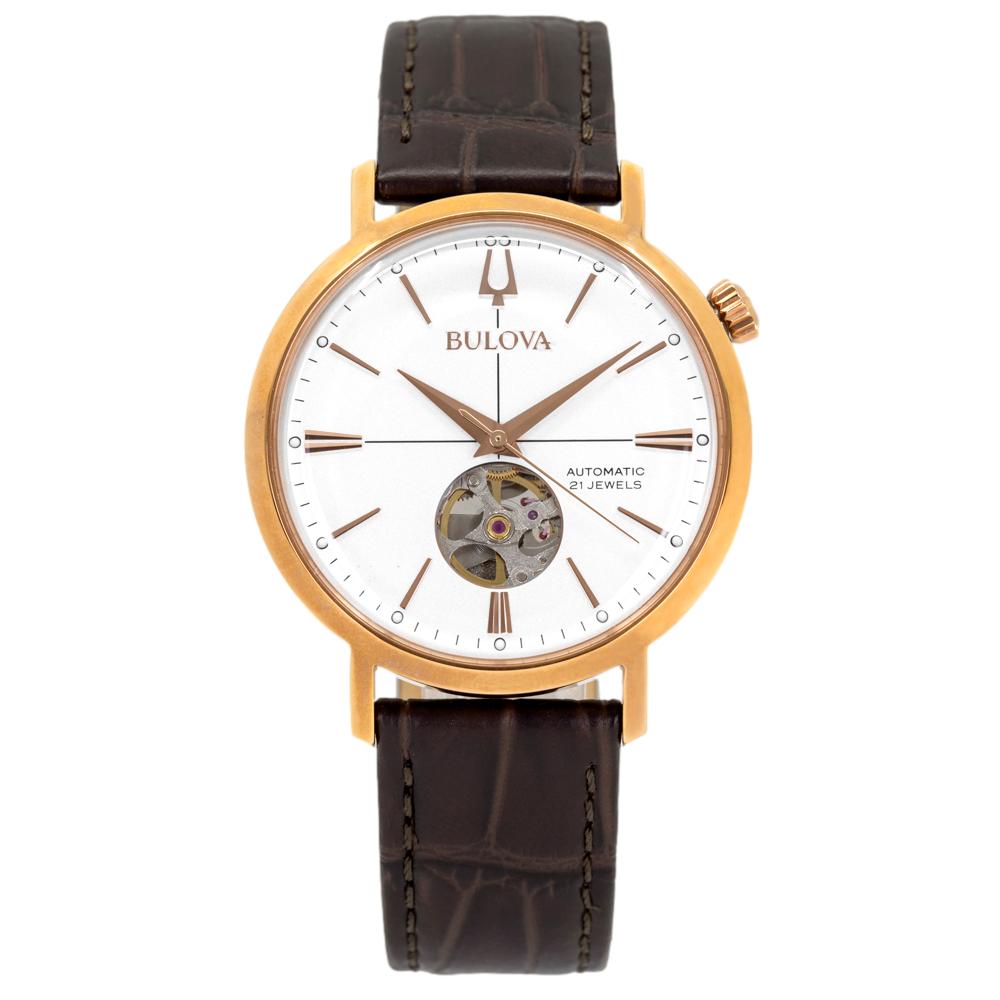Bulova Herrenuhr 97A136 Klassisches weißes Zifferblatt