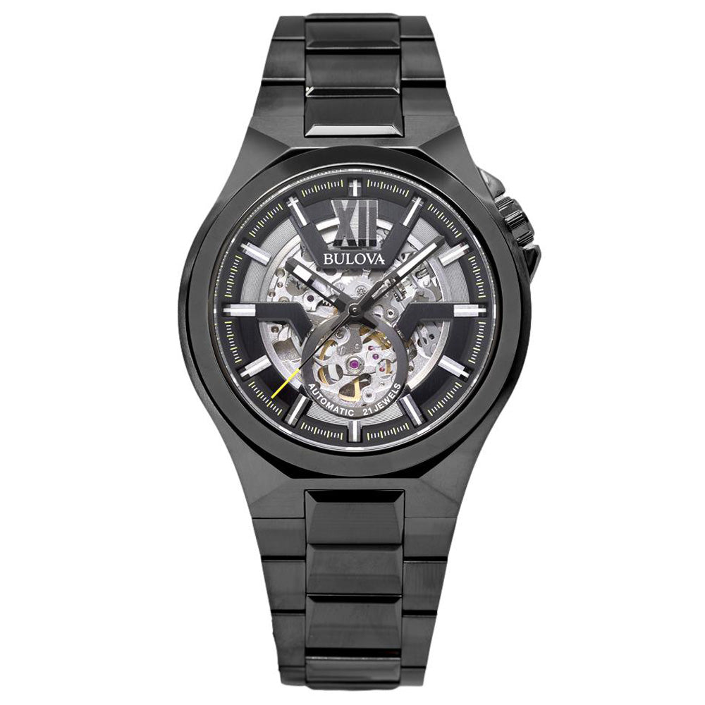 Bulova Herren 98A179 Maquina Gunmetal Skelett Uhr