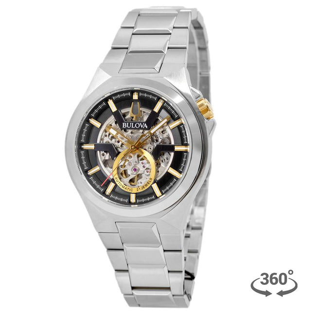 Bulova Men's 98A224 Black-Skeleton Dial Automatic