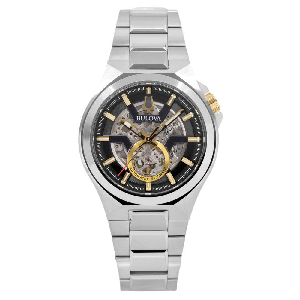 Bulova Herren 98A224 Schwarz-Skelett Zifferblatt Automatikuhr