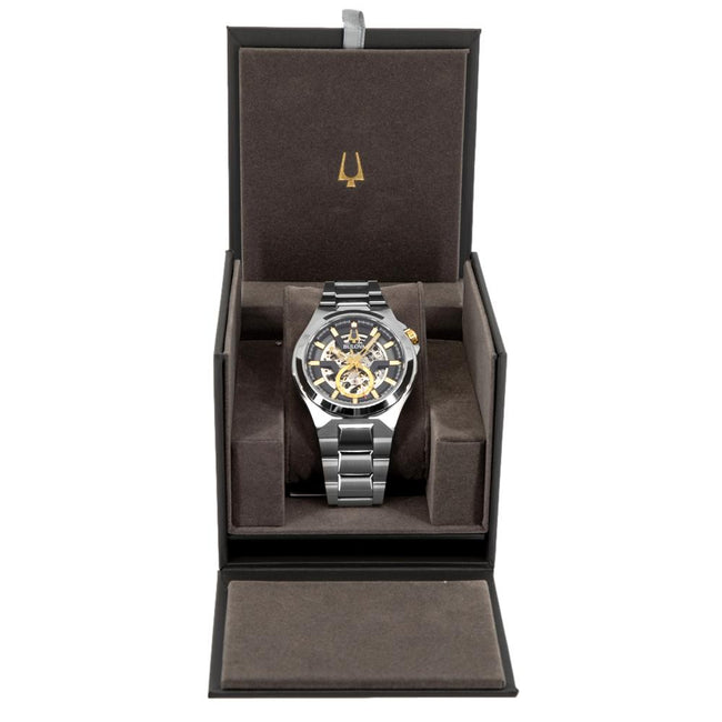 Bulova Herren 98A224 Schwarz-Skelett Zifferblatt Automatikuhr