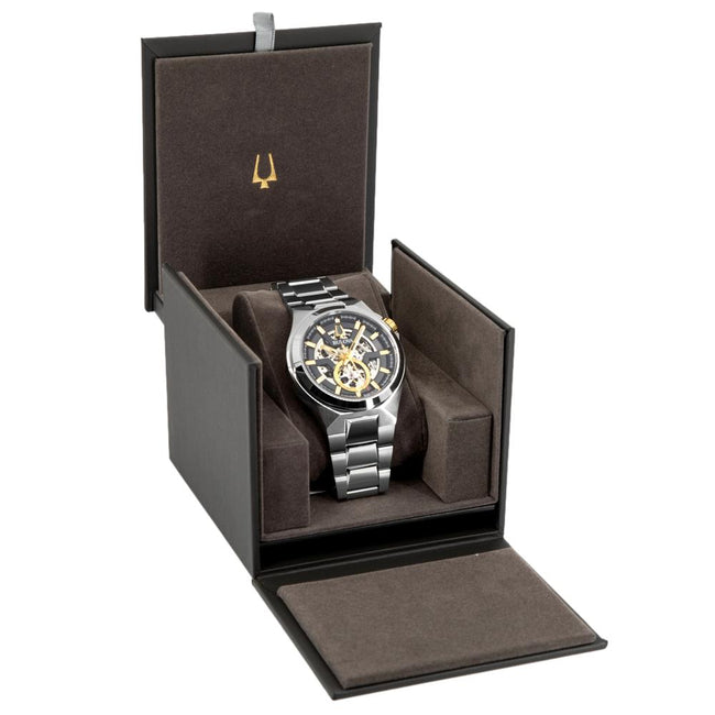 Bulova Herren 98A224 Schwarz-Skelett Zifferblatt Automatikuhr
