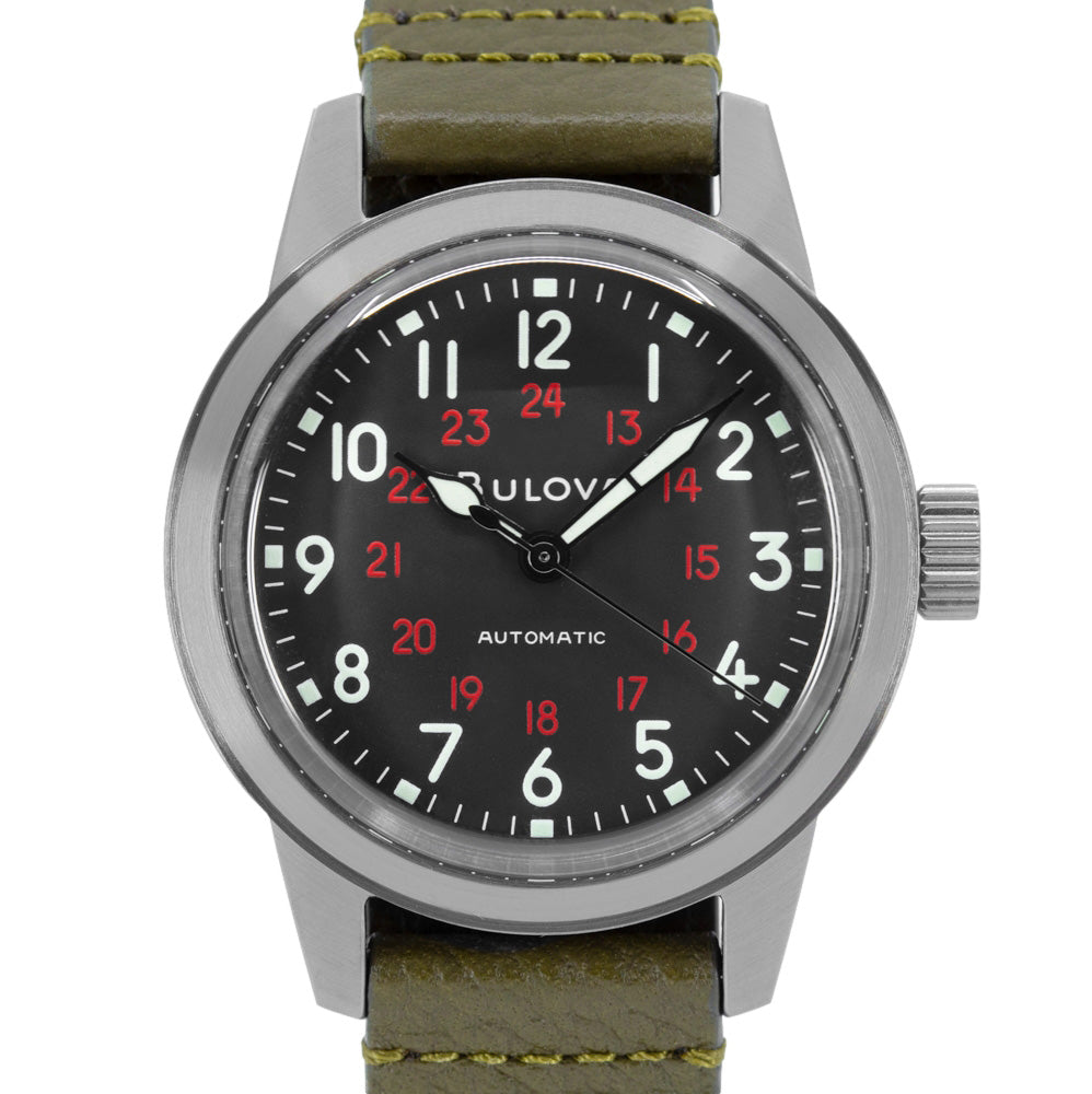 Bulova Herrenuhr 98A255 Hack Schwarzes Zifferblatt