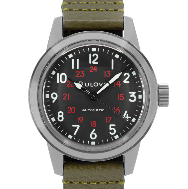 Bulova Herrenuhr 98A255 Hack Schwarzes Zifferblatt