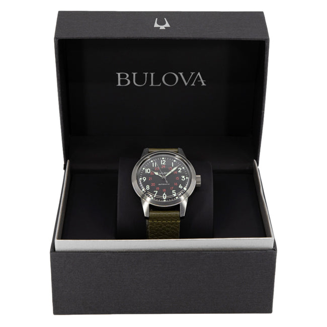 Bulova Herrenuhr 98A255 Hack Schwarzes Zifferblatt
