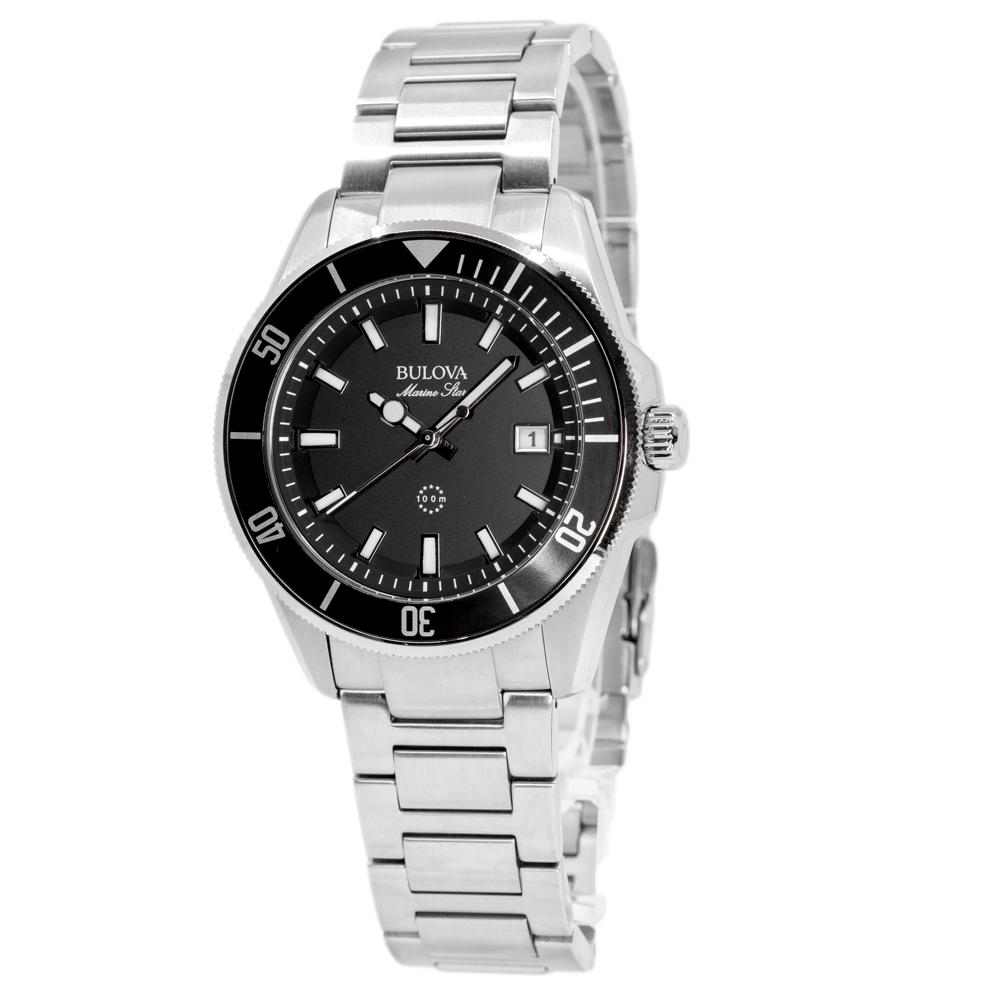Bulova Herrenuhr 98B203 Marine Star schwarzes Zifferblatt