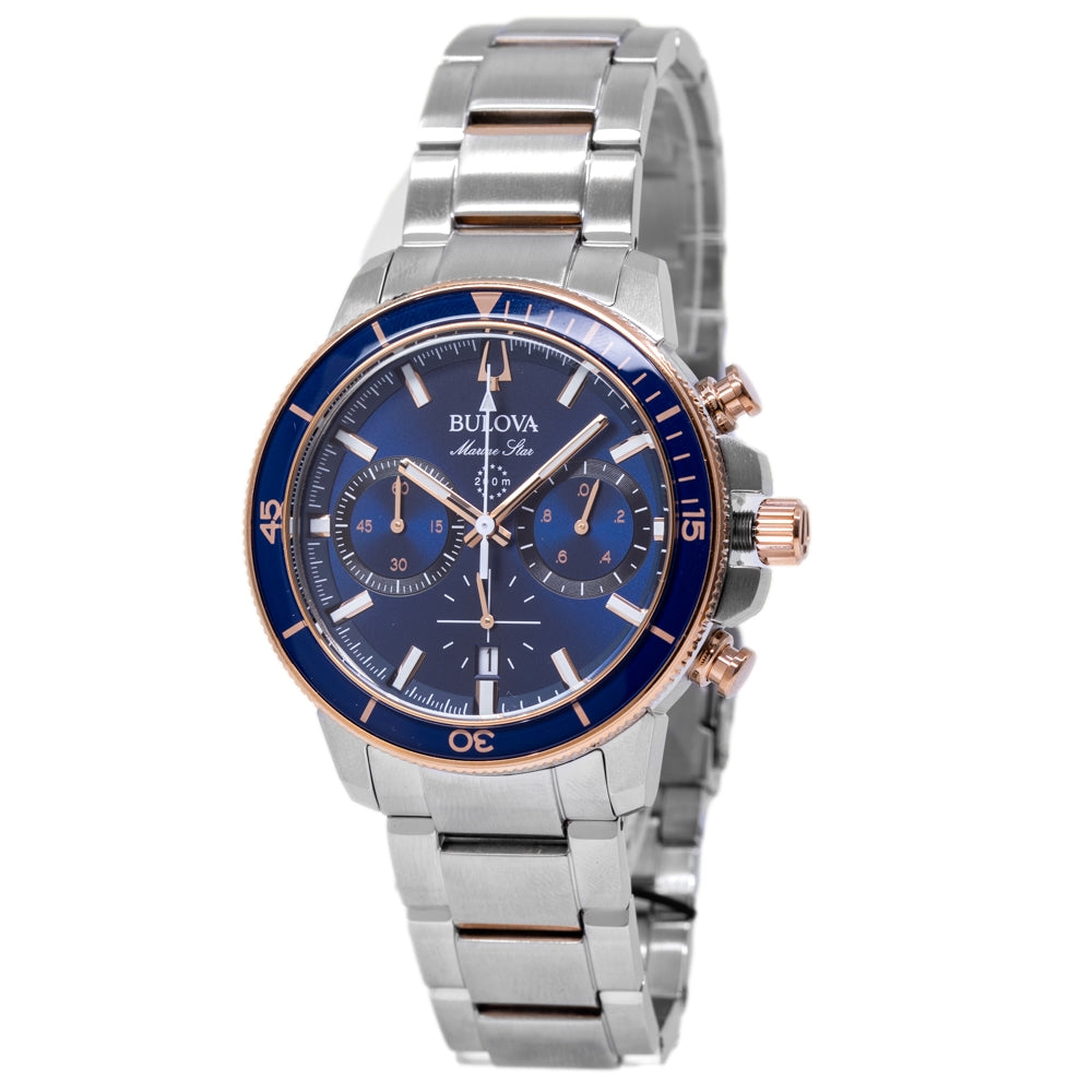 Bulova Herrenuhr 98B301 Marine Star blaues Zifferblatt Chronograph