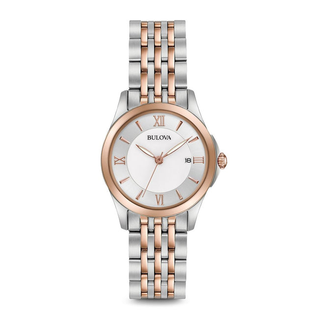 Bulova Damen 98M125 Weiß Perlmutt Zifferblatt Uhr