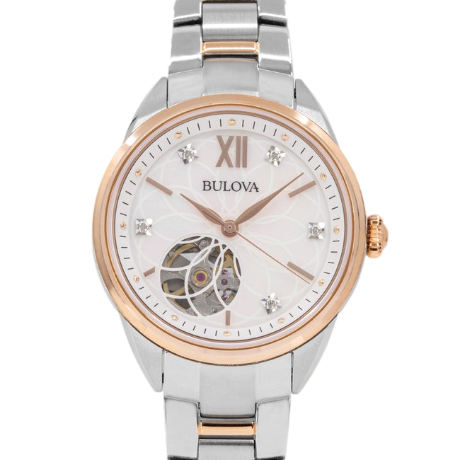 Bulova Herrenuhr 98P170 MOP Zifferblatt Diamanten