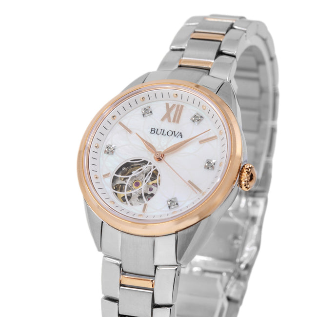 Bulova Herrenuhr 98P170 MOP Zifferblatt Diamanten