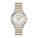 Bulova Women's 98P189 White Dial with Diamonds Quartz