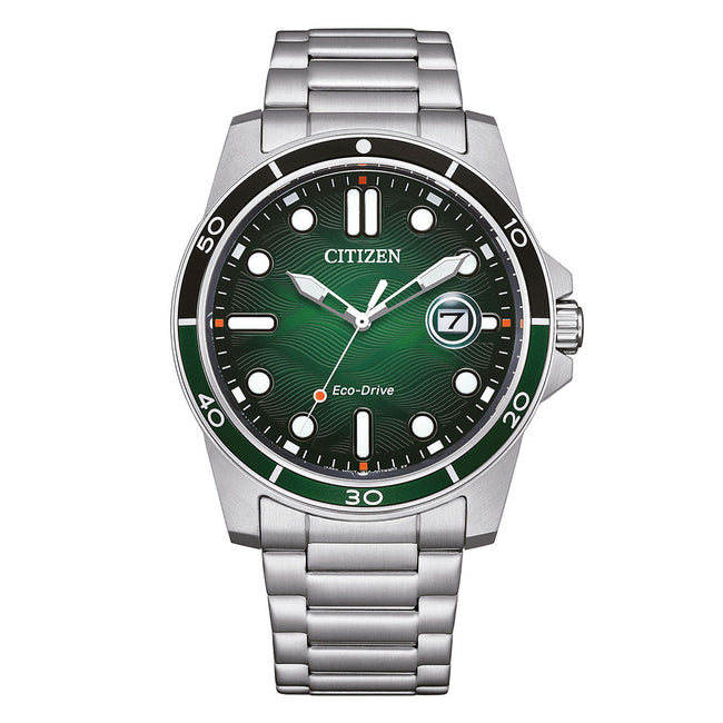 Citizen Men's AW1811-82X Marine 1810 Green Dial Eco Drive