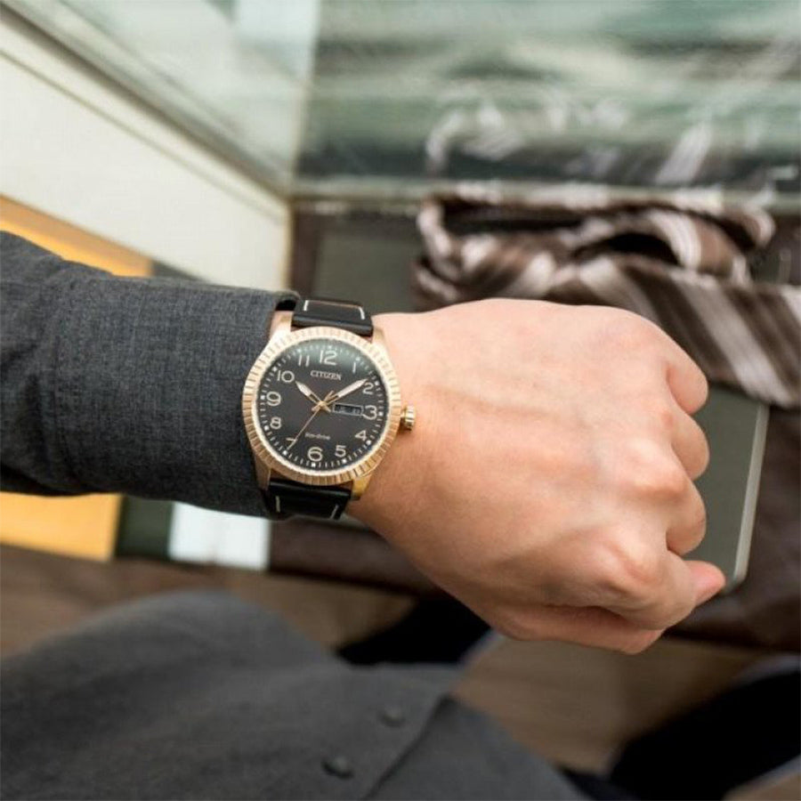 Citizen BM8533-13E Eco-Drive Herrenuhr mit schwarzem Zifferblatt