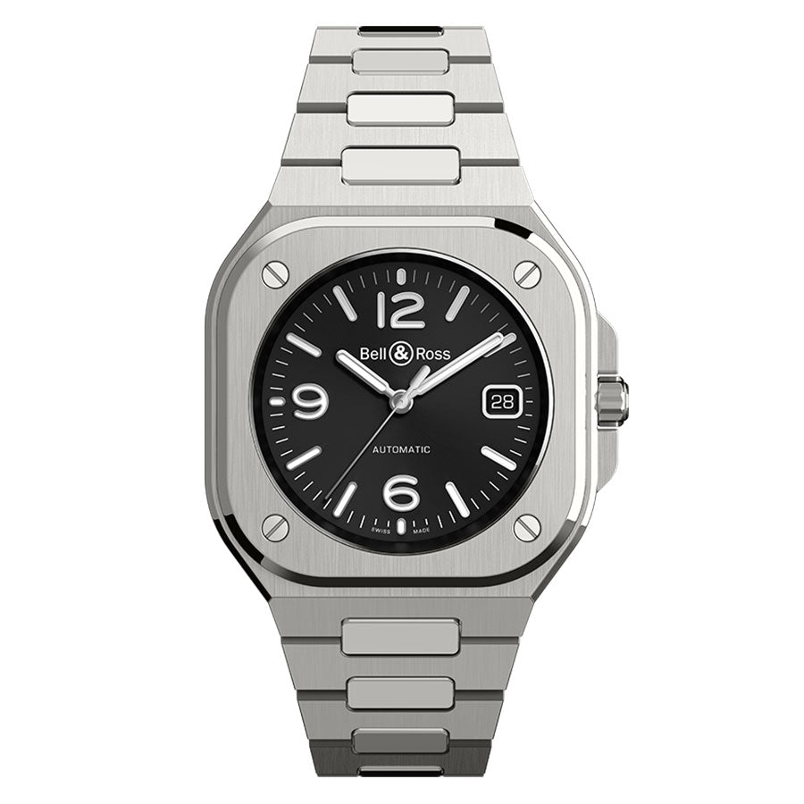 Bell & Ross Herren BR05A-BL-ST/SST BR 05 Schwarz Stahl