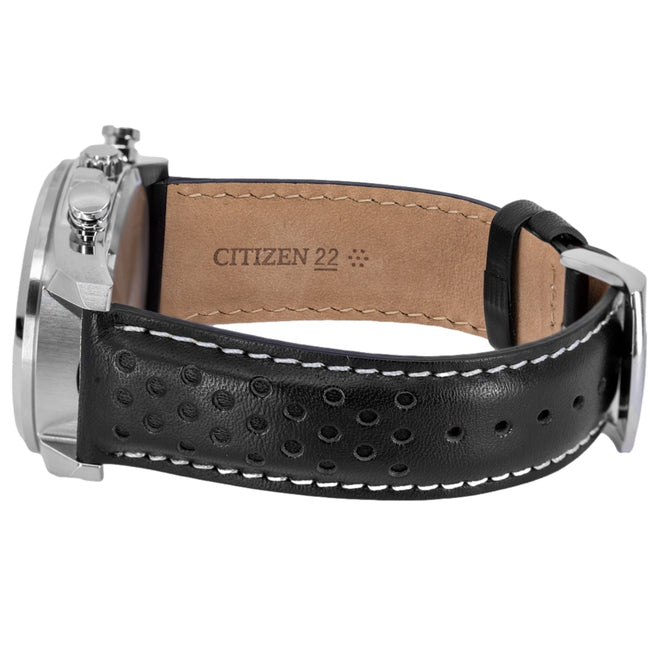 Citizen Orologio Cronografo Uomo Racing CA4640-09A: Acciaio E Pelle, Nero