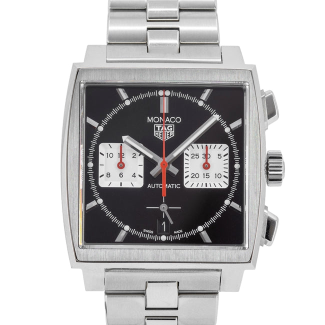 Tag Heuer Herren CBL2113.BA0644 Monaco Chrono schwarzes Zifferblatt Uhr