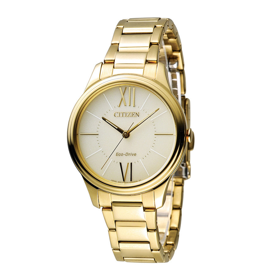 Citizen Damen EM0412-52P Eco-Drive Gold-Ton Uhr
