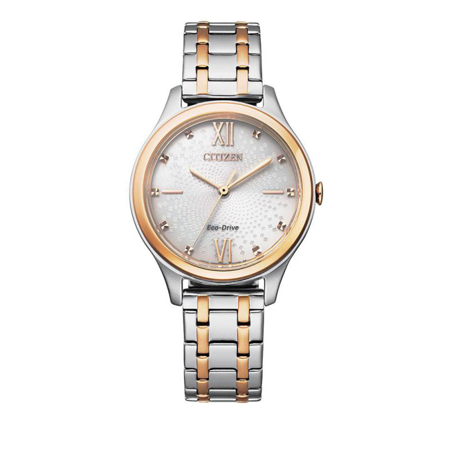 Citizen Damen EM0506-77A zwei Tone Elfenbein Zifferblatt Uhr