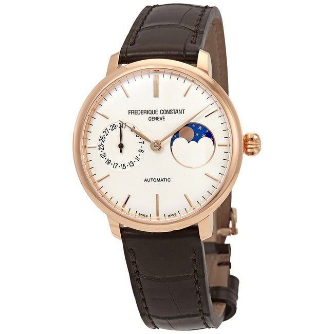 Frederique Constant Herrenuhr FC-702V3S4 Manufacture SlimLine Mondphase RoséGold PVD