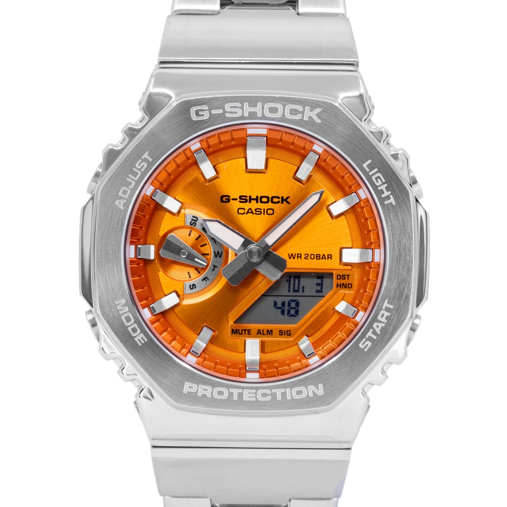 Casio Men's GM-2110D-4AER G-Shock Orange Dial Quartz
