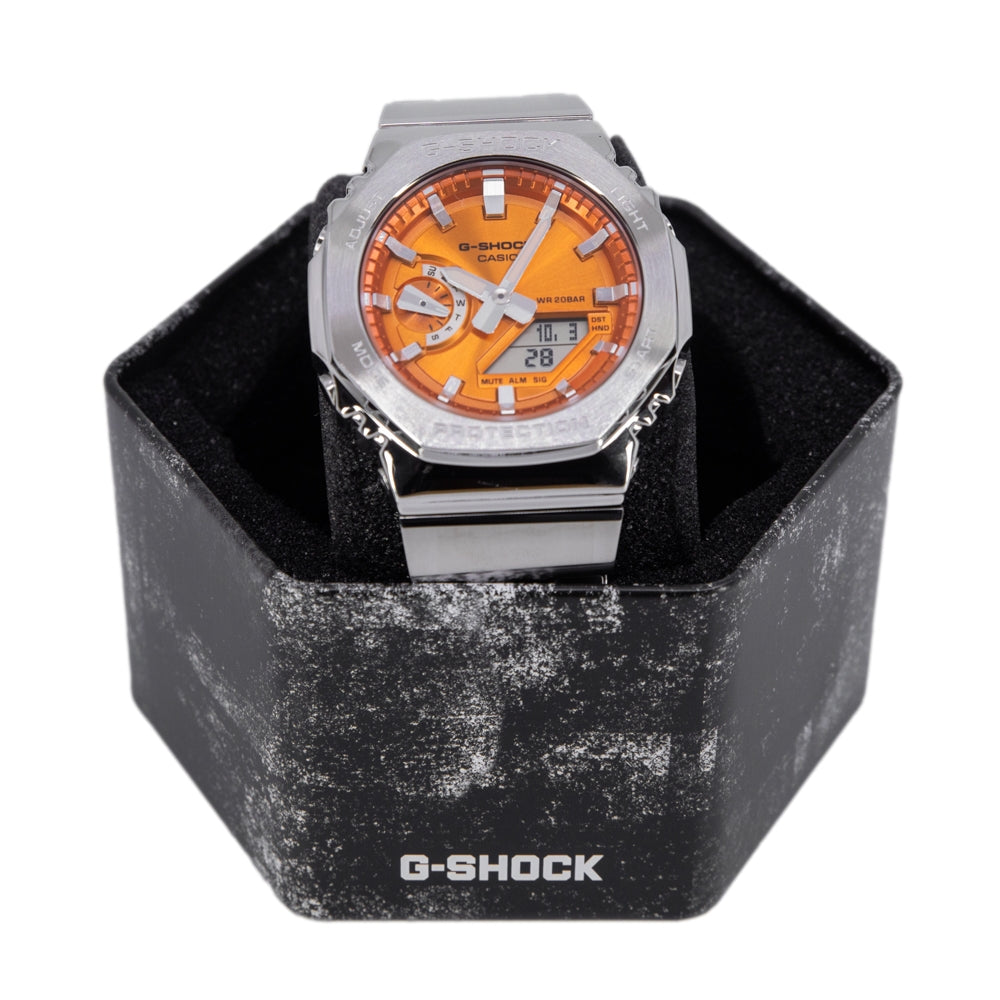 Casio Men's GM-2110D-4AER G-Shock Orange Dial Quartz