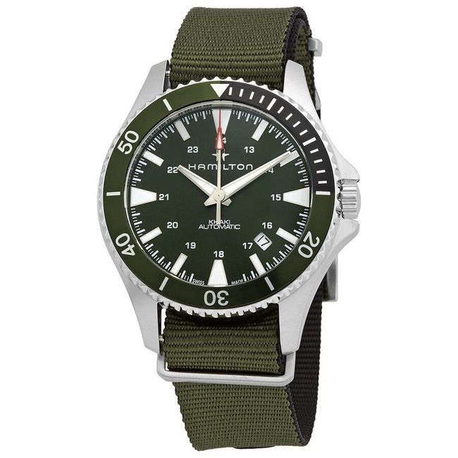 Hamilton Men's H82375961 Khaki Navy Scuba Green Dial Watch