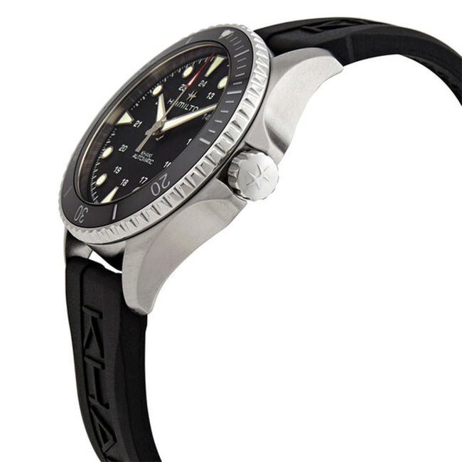 Hamilton Men's H82515330 Khaki Navy Scuba Black Dial Watch
